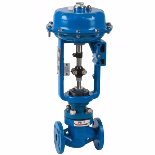The Art 5065 carbon steel steam control valve with PN16 flanges from Genebre